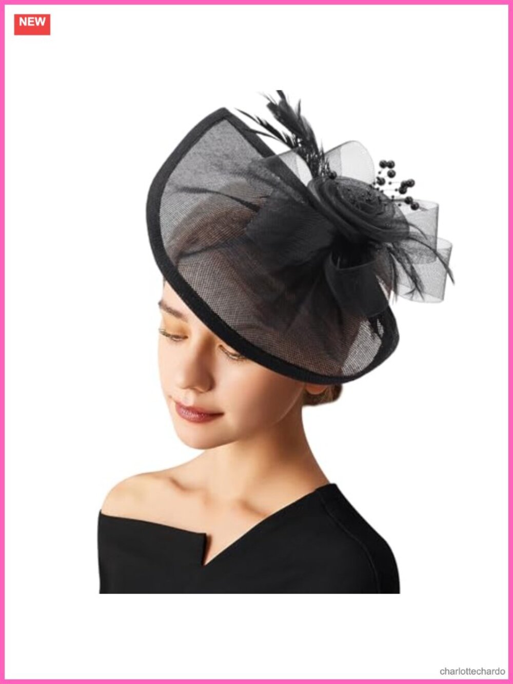 Women Fascinator Hat Feather Flower Headband Clip Tea Party Derby Headwear